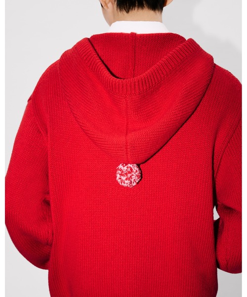 KENZO(ケンゾー)の「'KENZO Winter Holidays' エンブロイダリー フーディー カーディガン イン コットン & ウール(パーカー・メンズ・レッド系その他・LARGE/SMALL/MEDIUM)」の6枚目の写真