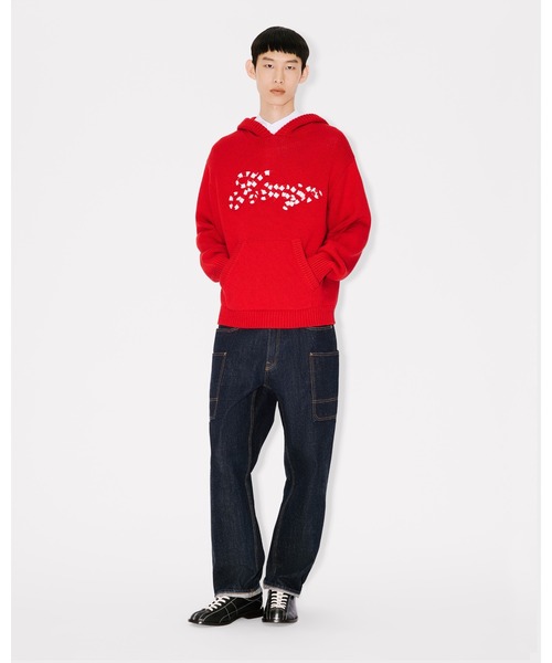 KENZO(ケンゾー)の「'KENZO Winter Holidays' エンブロイダリー フーディー カーディガン イン コットン & ウール(パーカー・メンズ・レッド系その他・LARGE/SMALL/MEDIUM)」の7枚目の写真