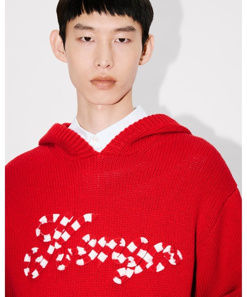 KENZO(ケンゾー)の「'KENZO Winter Holidays' エンブロイダリー フーディー カーディガン イン コットン & ウール(パーカー・メンズ・レッド系その他・LARGE/SMALL/MEDIUM)」の5枚目の写真