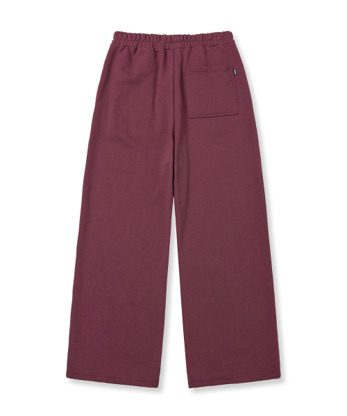 BROWNBREATH（ブラウンブレス）の「TAG WIDE SWEAT PANTS - BURGUNDY（スウェットパンツ・レディース・その他・SMALL/MEDIUM/LARGE/X-LARGE）」の2枚目の写真