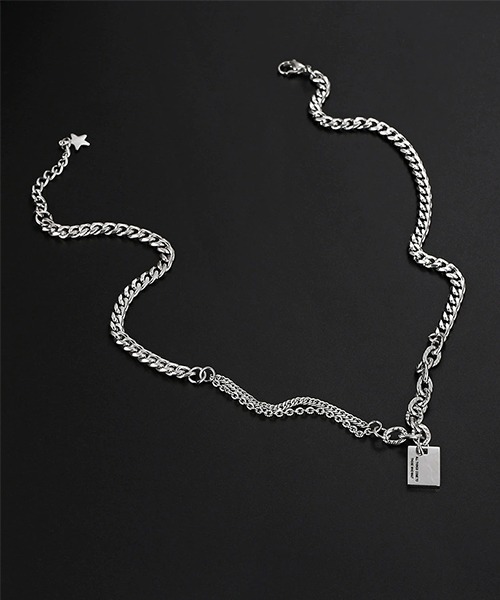 ARCHIVER（アーカイバ）の「【Bz】プレートトップシルバーチェーンネックレス/メンズ(T3)（ネックレス・メンズ・シルバー・FREE）」の2枚目の写真