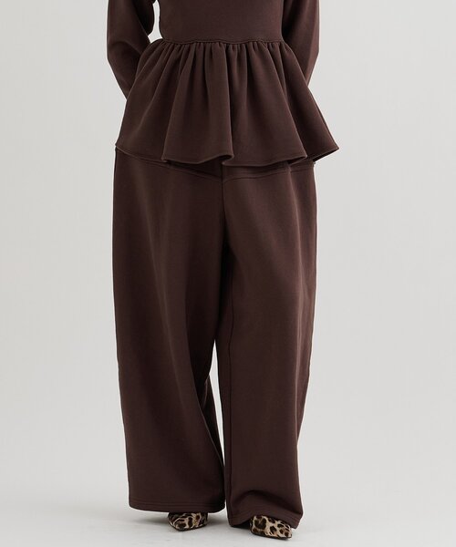 Whim Gazette(ウィムガゼット)の「裏毛バレルパンツ(スウェットパンツ・レディース・グレー/ブラウン・FREE)」の4枚目の写真