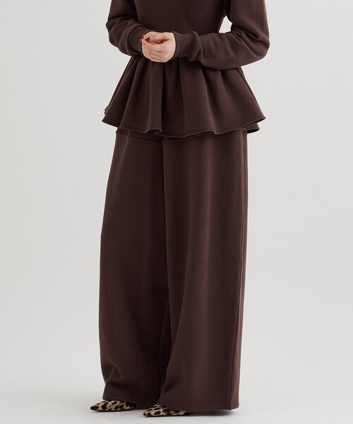 Whim Gazette(ウィムガゼット)の「裏毛バレルパンツ(スウェットパンツ・レディース・グレー/ブラウン・FREE)」の5枚目の写真