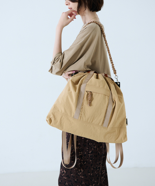 CONTROL FREAK（コントロールフリーク）の「【CTFK/コントロールフリーク】ナイロン3WAYスクエアトート（トートバッグ・レディース・グリーン/ベージュ/その他1/ブラック・フリー）」の9枚目の写真