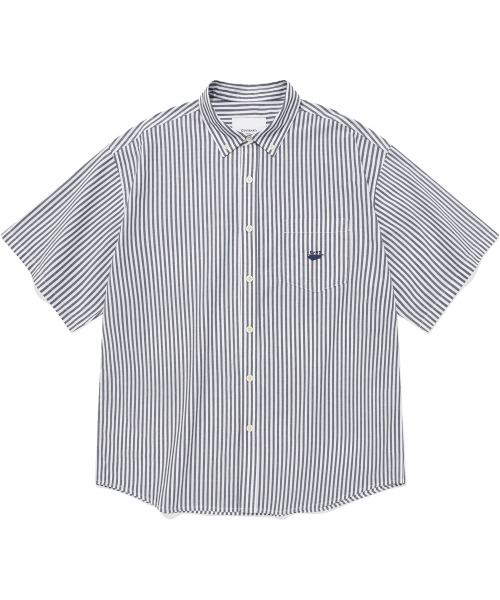 ウェイルロゴストライプハーフシャツネイビー