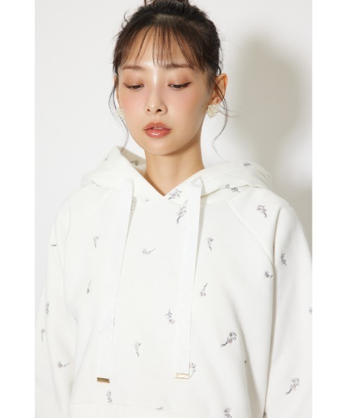 リエンダ（rienda）/フラワー刺繍スウェットトップス セール】フラワー刺繍スウェットトップス トレーナー 秋服 冬服