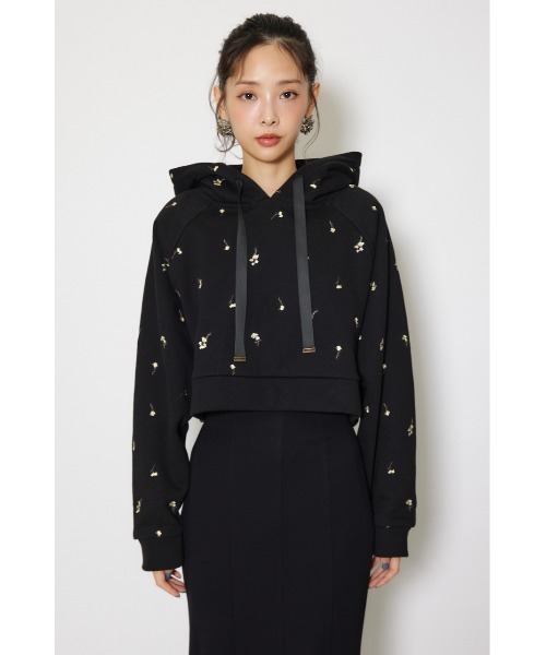 rienda(リエンダ)の「フラワー刺繍スウェットトップス トレーナー 秋服 冬服(スウェット・レディース・ホワイト/ブラック/ピンク・FREE)」の13枚目の写真