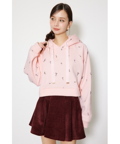 rienda(リエンダ)の「フラワー刺繍スウェットトップス トレーナー 秋服 冬服(スウェット・レディース・ホワイト/ブラック/ピンク・FREE)」の11枚目の写真