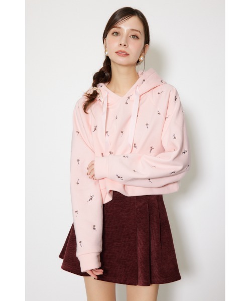 rienda(リエンダ)の「フラワー刺繍スウェットトップス トレーナー 秋服 冬服(スウェット・レディース・ホワイト/ブラック/ピンク・FREE)」の10枚目の写真