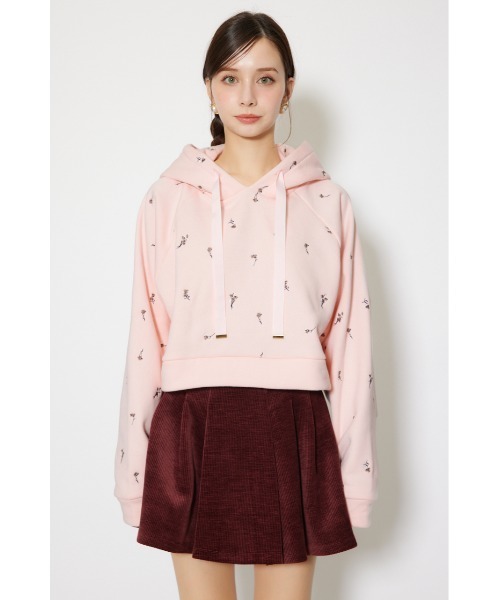 rienda(リエンダ)の「フラワー刺繍スウェットトップス トレーナー 秋服 冬服(スウェット・レディース・ホワイト/ブラック/ピンク・FREE)」の5枚目の写真