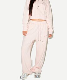 PIECEMAKER（ピースメーカー）の「HEART EYELET SWEAT PANTS (PINK)（スウェットパンツ）」