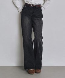 ルーズフィットブーツカットデニムパンツブラック COWPT002BLACK