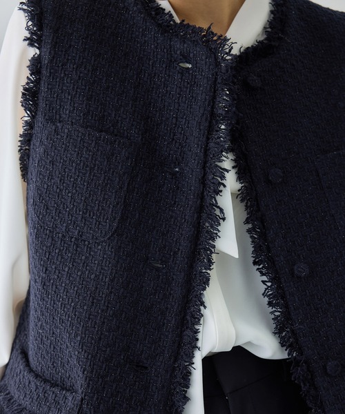 ROPE'（ロペ）の「ミックスツイードジレベスト/26SS（ベスト・レディース・ネイビー/オフホワイト/ブラック系その他・FREE）」の5枚目の写真