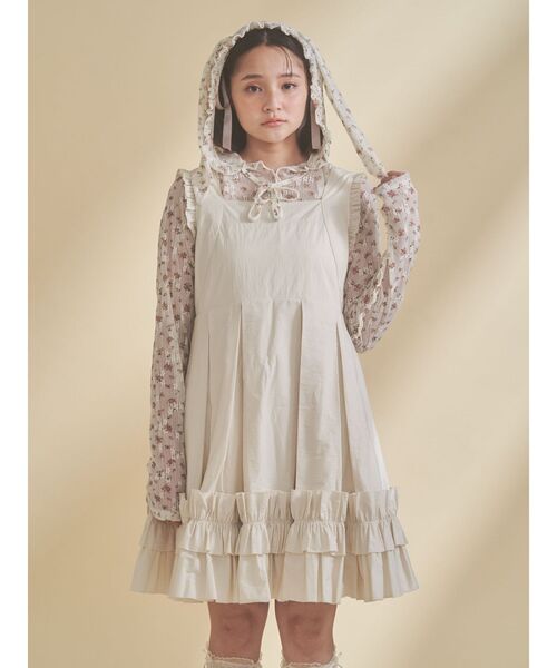 merry jenny（メリージェニー）の「rabbitレースフードtops（Tシャツ/カットソー・レディース・オフホワイト/ミント/アイボリー・FREE）」の2枚目の写真