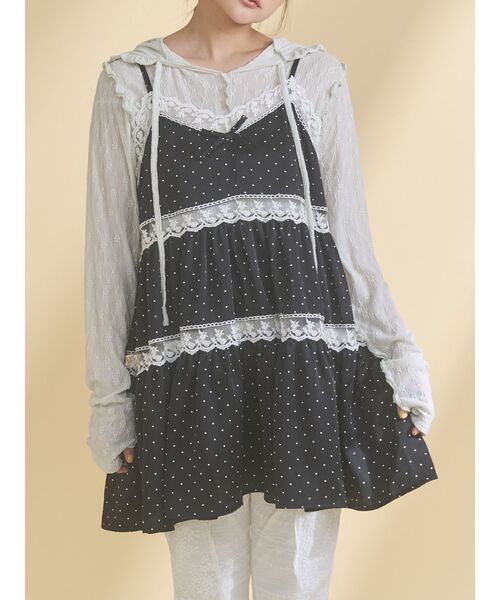 merry jenny（メリージェニー）の「rabbitレースフードtops（Tシャツ/カットソー・レディース・オフホワイト/ミント/アイボリー・FREE）」の3枚目の写真