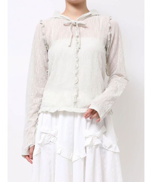 merry jenny(メリージェニー)の「rabbitレースフードtops(Tシャツ/カットソー・レディース・オフホワイト/ミント/アイボリー・FREE)」の14枚目の写真