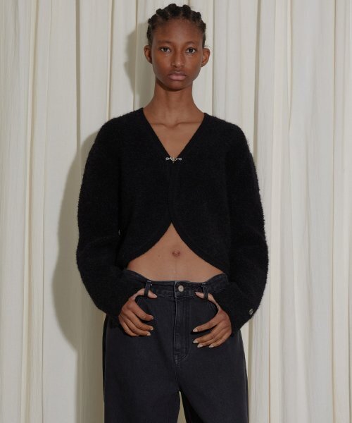 EN OR(エンオール)の「MOHAIR HOOK CARDIGAN - BLACK(カーディガン/ボレロ・レディース・その他・F)」の2枚目の写真