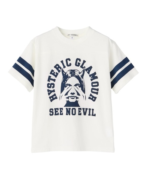 JOEY HYSTERIC(ジョーイヒステリック)の「SEE NO EVIL 半袖Tシャツ(Tシャツ/カットソー・キッズ・ブラック/ホワイト系その他2・LARGE)」の1枚目の写真