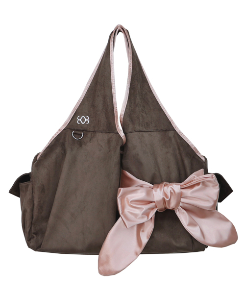 Bow Shoulder Bag (Suede Taupe)（ショルダーバッグ）｜SIWEOL107