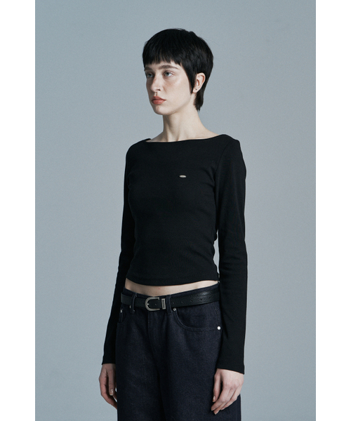 SYNERJYN(シナジン)の「SANDY BOAT NECK LONG SLEEVE BLACK(Tシャツ/カットソー・レディース・その他・ONE SIZE)」の2枚目の写真
