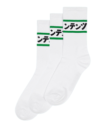 replaycontainer（リプレイコンテナ）の「[3PACK] green line socks (white)（ソックス/靴下）」