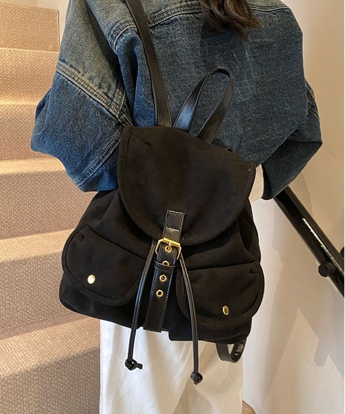LA VORAGINE(ラ ヴォラジネ)の「レトロなリュックサック(バックパック/リュック・レディース・ブラック/キャメル/ブラウン系その他・FREE)」の3枚目の写真