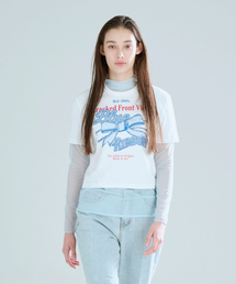 SEONEED（ソニード）の「リボンクロップ半袖Tシャツホワイト（Tシャツ/カットソー）」