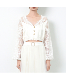 LEAUET（ルエ）の「Rosalie Lace-trimmed Rayon Satin Blouse（シャツ/ブラウス）」