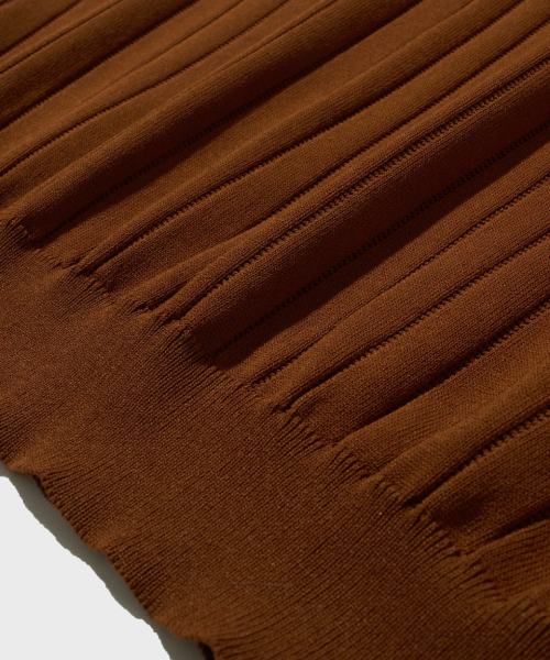 OUTSTANDING(アウトスタンディング)の「HS STRIPE KNIT COLLAR SHIRT_BRICK(ポロシャツ・メンズ・その他・LARGE/MEDIUM/SMALL)」の5枚目の写真