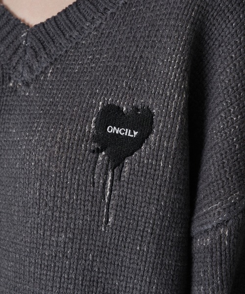 VINTAGE LIKE DAMAGE V-NECK KNIT / ヴィンテージライクダメージV