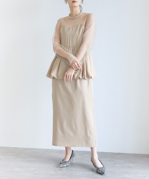Yeoun（ヨウン）の「ペプラムバルーンドッキングドレス（ドレス・レディース・ブラック・FREE）」の19枚目の写真