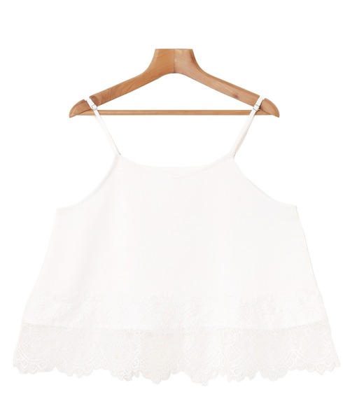 andme(アンドミー)の「【新色追加】サテン裾レースキャミソール【選べる着丈】(キャミソール・レディース・ブラウン/オフホワイト/ブラック/キナリ・MT/M)」の16枚目の写真