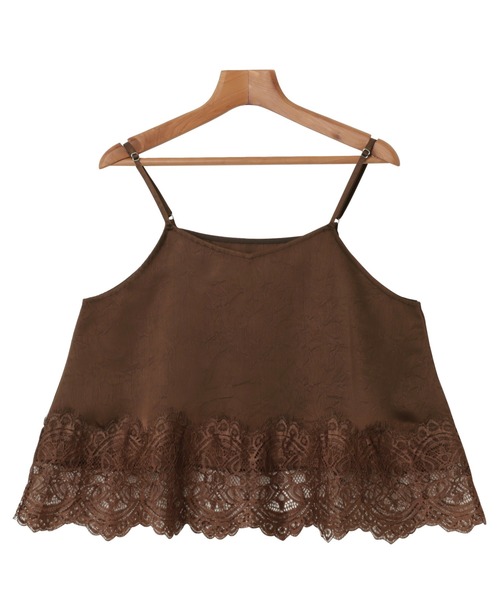 andme(アンドミー)の「【新色追加】サテン裾レースキャミソール【選べる着丈】(キャミソール・レディース・ブラウン/オフホワイト/ブラック/キナリ・MT/M)」の17枚目の写真