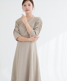 natural couture | フラワージャガードジゴスリーブワンピース(ワンピース)