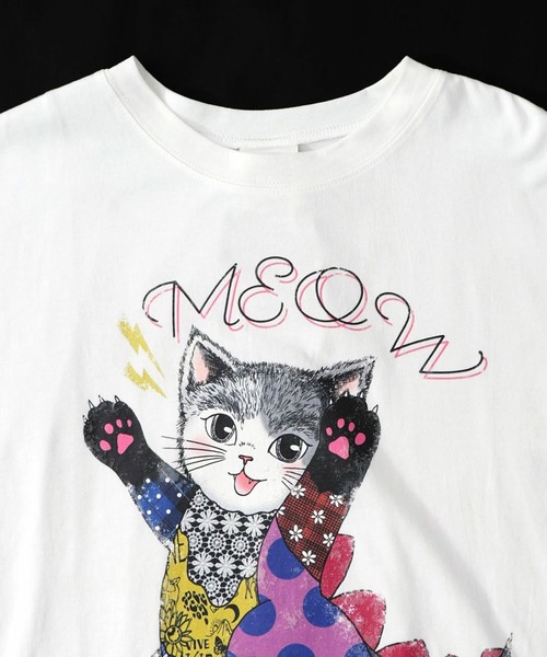 ScoLar(スカラー)の「Scolar(スカラー) ネコ怪獣アシメワンピース(ワンピース・レディース・ブラック/オフホワイト・MEDIUM)」の12枚目の写真