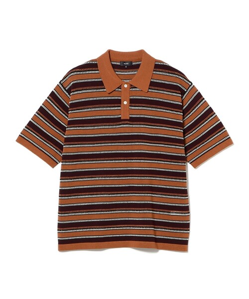 BEAMS（ビームス）の「12 Gauge Border Polo Shirt（ポロシャツ・メンズ・ライトブラウン/ネイビー・XL/M/S/L）」の4枚目の写真