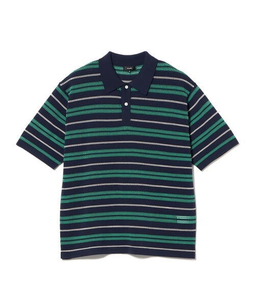 BEAMS（ビームス）の「12 Gauge Border Polo Shirt（ポロシャツ・メンズ・ライトブラウン/ネイビー・XL/M/S/L）」の7枚目の写真