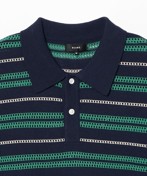 BEAMS（ビームス）の「12 Gauge Border Polo Shirt（ポロシャツ・メンズ・ライトブラウン/ネイビー・XL/M/S/L）」の8枚目の写真