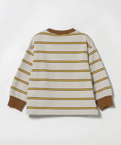 BEAMS mini（ビームスミニ）の「ミニ裏毛 ボーダー ロング Tシャツ 2026SS（90～150cm）（Tシャツ/カットソー・キッズ・オリーブ/ブラック系その他2・120/130/150/140/110/100/90）」の12枚目の写真