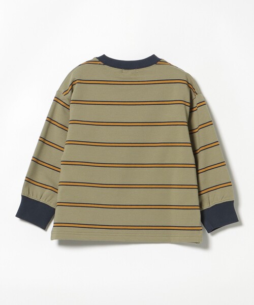 BEAMS mini（ビームスミニ）の「ミニ裏毛 ボーダー ロング Tシャツ 2026SS（90～150cm）（Tシャツ/カットソー・キッズ・オリーブ/ブラック系その他2・120/130/150/140/110/100/90）」の15枚目の写真