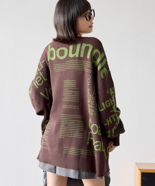 PBLIM(ページボーイリム)の「《UNISEX》マガジンジャガードニット(ニット/セーター・レディース・ブルー/グレー/ブラウン・FREE)」の1枚目の写真