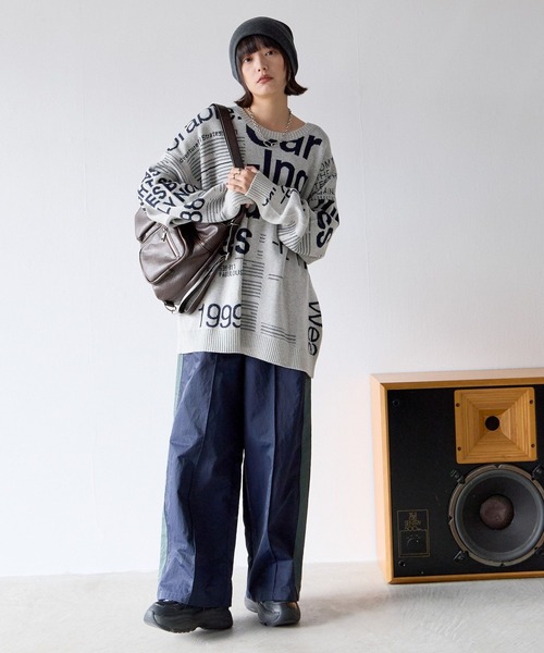 PBLIM(ページボーイリム)の「《UNISEX》マガジンジャガードニット(ニット/セーター・レディース・ブルー/グレー/ブラウン・FREE)」の6枚目の写真