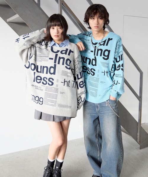 PBLIM(ページボーイリム)の「《UNISEX》マガジンジャガードニット(ニット/セーター・レディース・ブルー/グレー/ブラウン・FREE)」の16枚目の写真