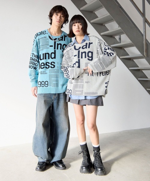 PBLIM(ページボーイリム)の「《UNISEX》マガジンジャガードニット(ニット/セーター・レディース・ブルー/グレー/ブラウン・FREE)」の17枚目の写真