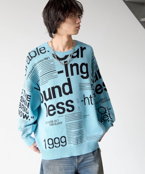 PBLIM(ページボーイリム)の「《UNISEX》マガジンジャガードニット(ニット/セーター・レディース・ブルー/グレー/ブラウン・FREE)」の18枚目の写真