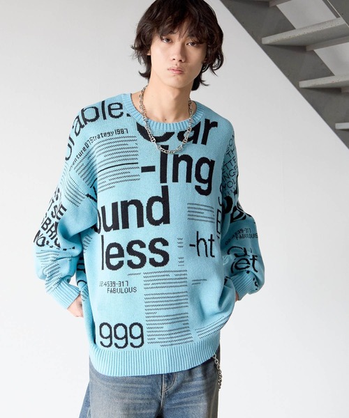 PBLIM(ページボーイリム)の「《UNISEX》マガジンジャガードニット(ニット/セーター・レディース・ブルー/グレー/ブラウン・FREE)」の19枚目の写真