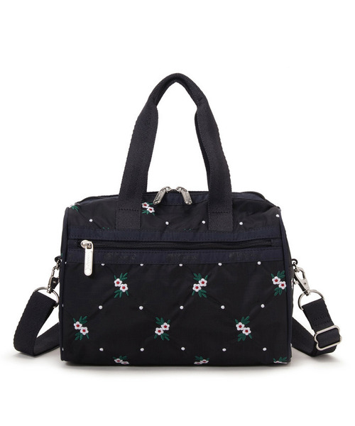LeSportsac(レスポートサック)の「EVERYDAY SM SATCHEL フローラルラティスEMB(ショルダーバッグ・レディース・ブルー・FREE)」の4枚目の写真
