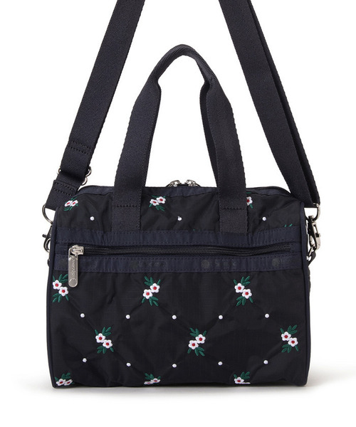 LeSportsac(レスポートサック)の「EVERYDAY SM SATCHEL フローラルラティスEMB(ショルダーバッグ・レディース・ブルー・FREE)」の6枚目の写真