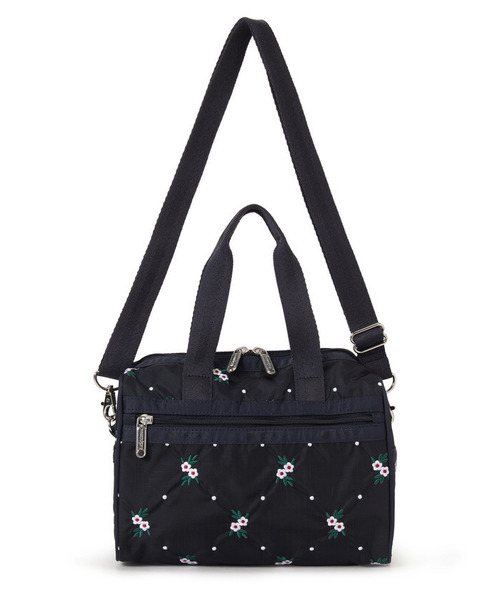 LeSportsac(レスポートサック)の「EVERYDAY SM SATCHEL フローラルラティスEMB(ショルダーバッグ・レディース・ブルー・FREE)」の7枚目の写真