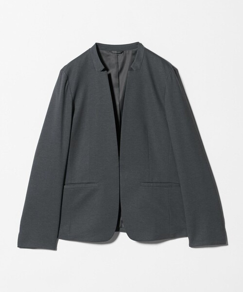 A DAY IN THE LIFE UNITED ARROWS（アデイインザライフユナイテッドアローズ）の「ポンチ デザインラペルジャケット ‐セットアップ対応・ウォッシャブル‐＜A DAY IN THE LIFE＞（ノーカラージャケット・レディース・モカ/ダークグレー/ネイビー・36/38/40）」の2枚目の写真